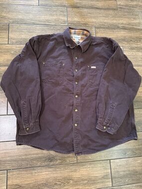 Carhartt Duck Flannel Lined Canvas VINTAGE Work Jacket 2XL Chore Jacket Brown